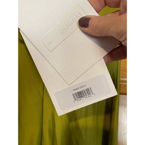 Mac Duggal NEW Size 0 70167 Apple Green Spaghetti Strap Charmeuse Slip Dress - Picture 10 of 12